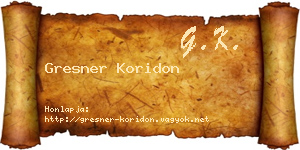 Gresner Koridon névjegykártya